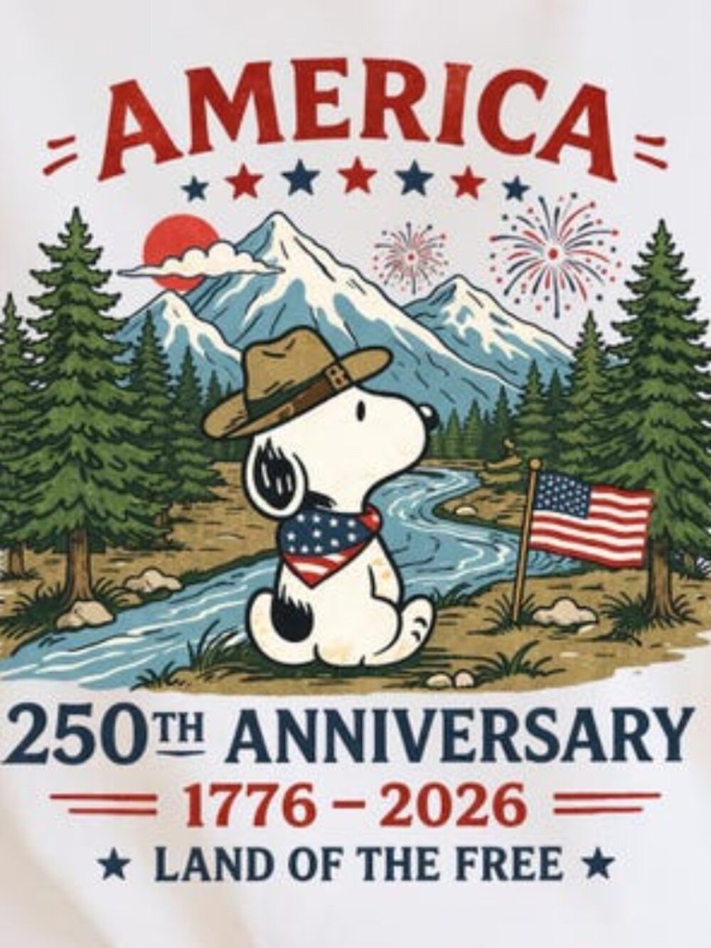 America 250th Anniversary Snoopy Shirt, Patriotic Camping Tee - Picture 2 of 4